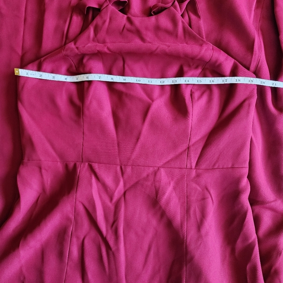 Dessy Collection High-Neck Backless Crepe Trumpet Gown In Burgundy Style… - Picture 7 of 9